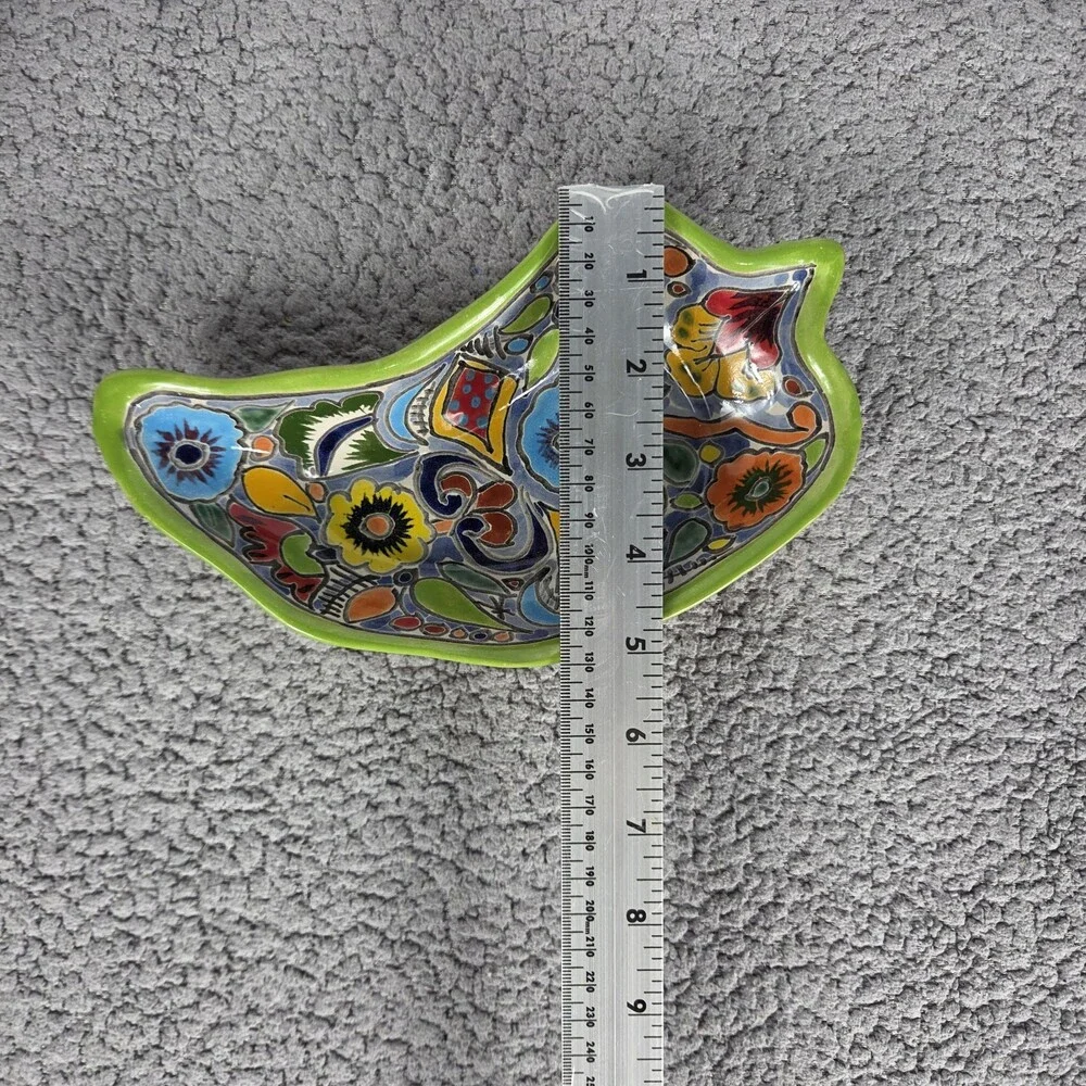 Talavera Pottery Hand Painted Appetizers Salsa Sauce Tray Mexican Art